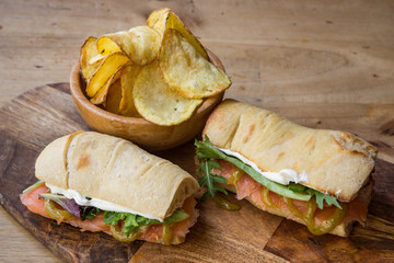 Ciabatta baguette sandwich