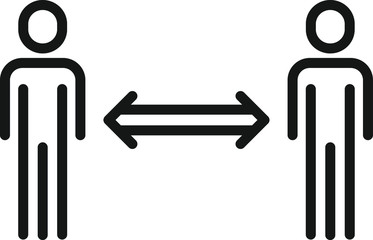 Keep safe distance icon , vector
