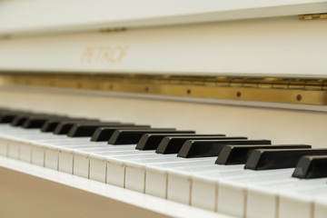Fototapeta na wymiar Piano keyboard fragment close up