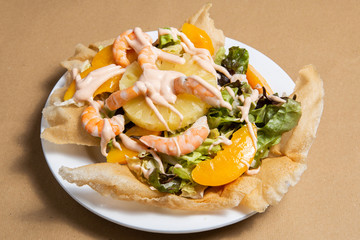 Fresh salad with shrimb