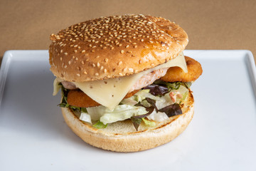 Fresh burger with chicken