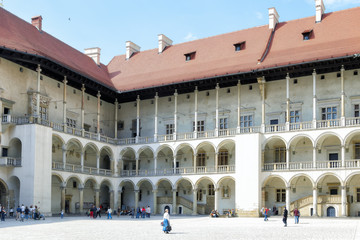 View of the courtyard of Wawel Castle on Wawel Hill