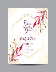 Floral Save the Date Card Template for Wedding Announcement