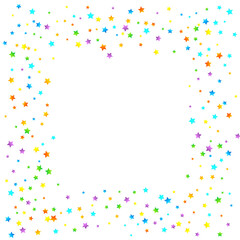 Rainbow Festive Confetti. Carnival Star Falling.