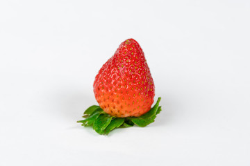 Strawberry. Fresh berry macro. Isolated on white.