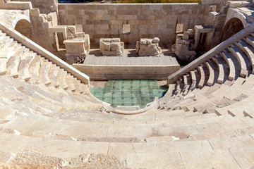 The assembly hall of the Lycian League, Bouleuterion in ancient city Patara, Antalya, Turkey.

