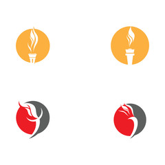 Set Torch  Logo Template vector symbol