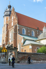 Facade of the Corpus Christi Basilica in Krakow, Poland