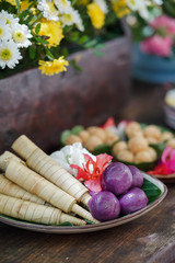 Indonesian traditional snacks served for garden parties.