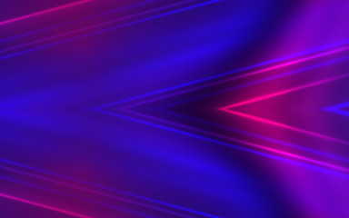 Abstract dark background with blue and pink neon glow. Neon light lines, waves.