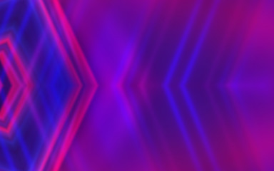 Abstract dark background with blue and pink neon glow. Neon light lines, waves.