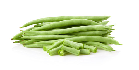 Green beans on a white background