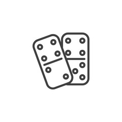 Domino dice line icon. linear style sign for mobile concept and web design. Dominoes game outline vector icon. Symbol, logo illustration. Vector graphics