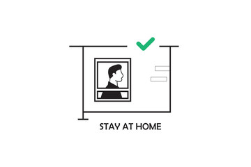Fototapeta premium Stay Home - Protect yourself and Others - coronavirus alert prevention sign icon. Stay home coronavirus awareness quarantine and social distancing measures to prevent virus spread sign