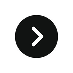Arrow button icon. Menu navigation pointer symbol. Next indicator sign. Simple flat shape direction logo. Isolated on white background. Vector illustration image.