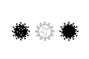 Coronavirus Bacteria Cell Icon, 2019-nCoV Novel Coronavirus Bacteria. No Infection and Stop Coronavirus Concepts. Dangerous Coronavirus Cell in China, Wuhan. Isolated Vector Icon