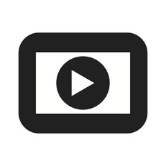 Play Video icon. Flat style. Movie. Vector illustration