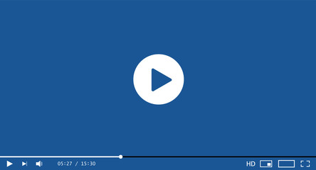 Classic video player template. Vector illustration