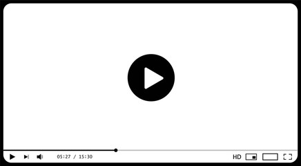 Classic video player template. Vector illustration