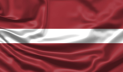 Realistic flag. Waving flag of the country of the European Union. 3d illustration