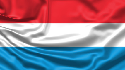 Realistic flag. Waving flag of the country of the European Union. 3d illustration