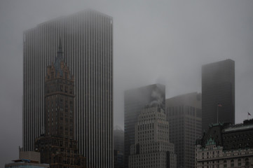 New York Buildings in the Fog