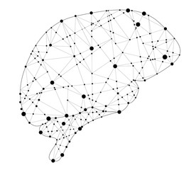 Illustration of human brain on white background