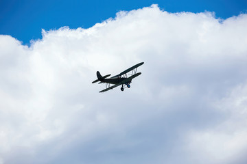 old military plane flies at air show