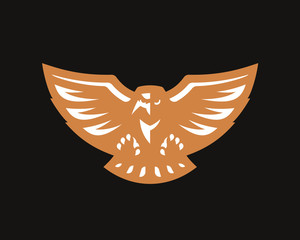 Eagle modern mascot logo. Hawk emblem design editable for your business. Bird vector illustration.