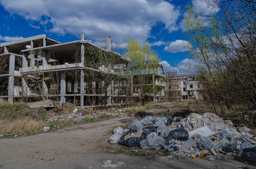 Unauthorized illegal landfill. Violation of the law, harm to the environment and the environment -...