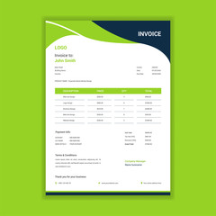 Business style  invoice design for accounting agency vector template