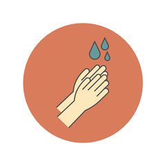 Hand wash flat vector icon. Clean hands flat vector icon