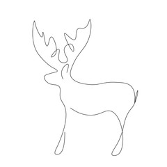 Deer silhouette animal background. Vector illustration