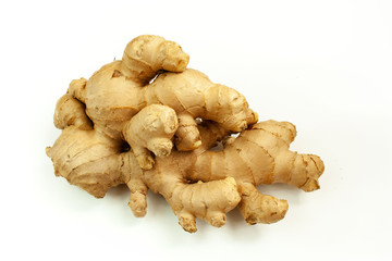 Ginger root on a white background