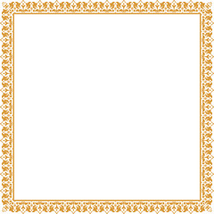 Decorative frame Elegant vector element for design in Eastern style, place for text. Floral golden border. Lace illustration for invitations and greeting cards.