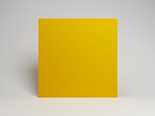 3D Render of Abstract Yellow Composition. Minimal Studio