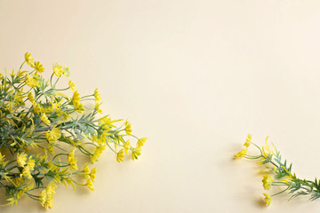 yellow  background with small yellow flowers