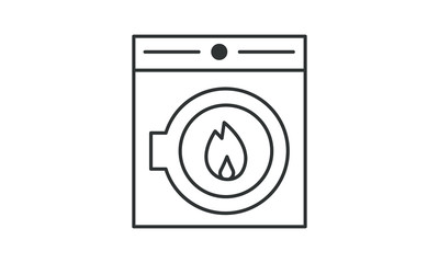 Heating, boiler, central, gas, water, warm, air, temperature, heat, hot, thermometer, measurement, wash, machine, clean, clothes, vector free icon