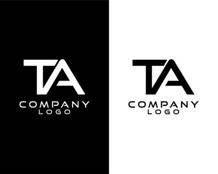 TA, AT letter, initial company logo vector