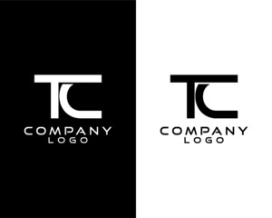 TC, CT letter, initial company logo vector - obrazy, fototapety, plakaty