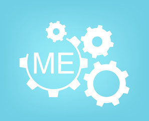 Tehno logo, construct icon, mechanical engineering banner, simple text and logo vector illustration