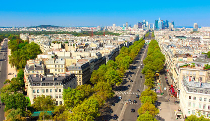 Fototapeta premium Paris skyline from the Arc de Triomphe