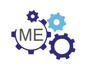 Tehno logo, construct icon, mechanical engineering banner, simple text and logo vector illustration