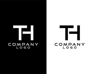 TH, HT letter, initial company logo vector - obrazy, fototapety, plakaty