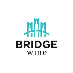 Fototapeta premium Koncepcja Wine + Bridge dla Twojego logo przemysłowego / biznesowego