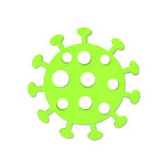 Green Vector Covid-19 Coronavirus infection/virus icon. Flet icon of virus, symbol of disease and quarantine. © artisttop