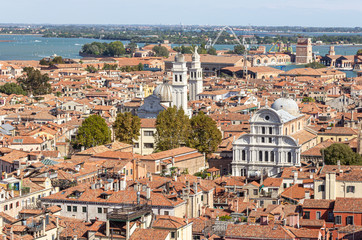 Fototapeta na wymiar Old town of Venice. View from the bell tower Campanile di San Marco in Verona, Italy