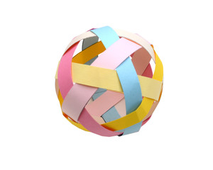 Modular ball origami model on white
