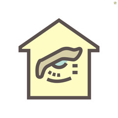 Smart home and robot technology vector icon design.
