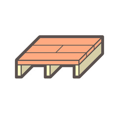 Wood floor construction and material vector icon design on white background.
